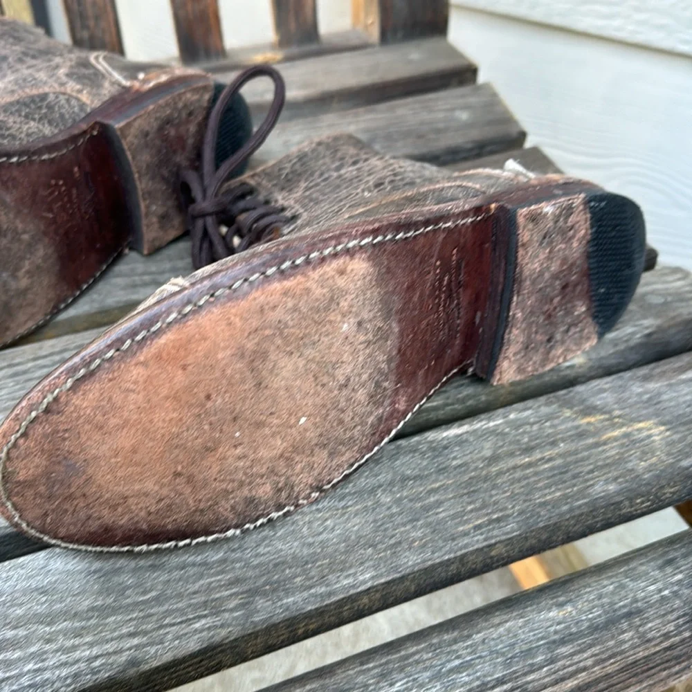 Bed Stu Laurel Distressed Combat Boot Size 7.5 - Picture 3 of 7